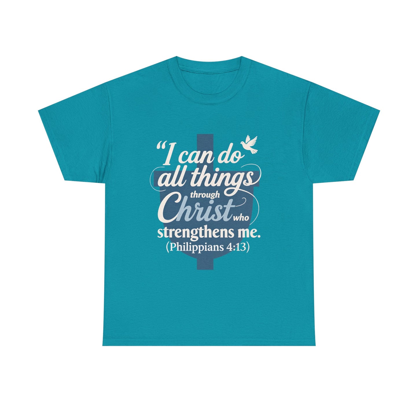 Philippians 4:13 Cotton Tee — "I Can Do All Things" Christian Prayer T-Shirt