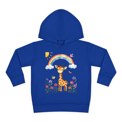 Toddler Hoodie — Giraffe Rainbow Floral Pullover