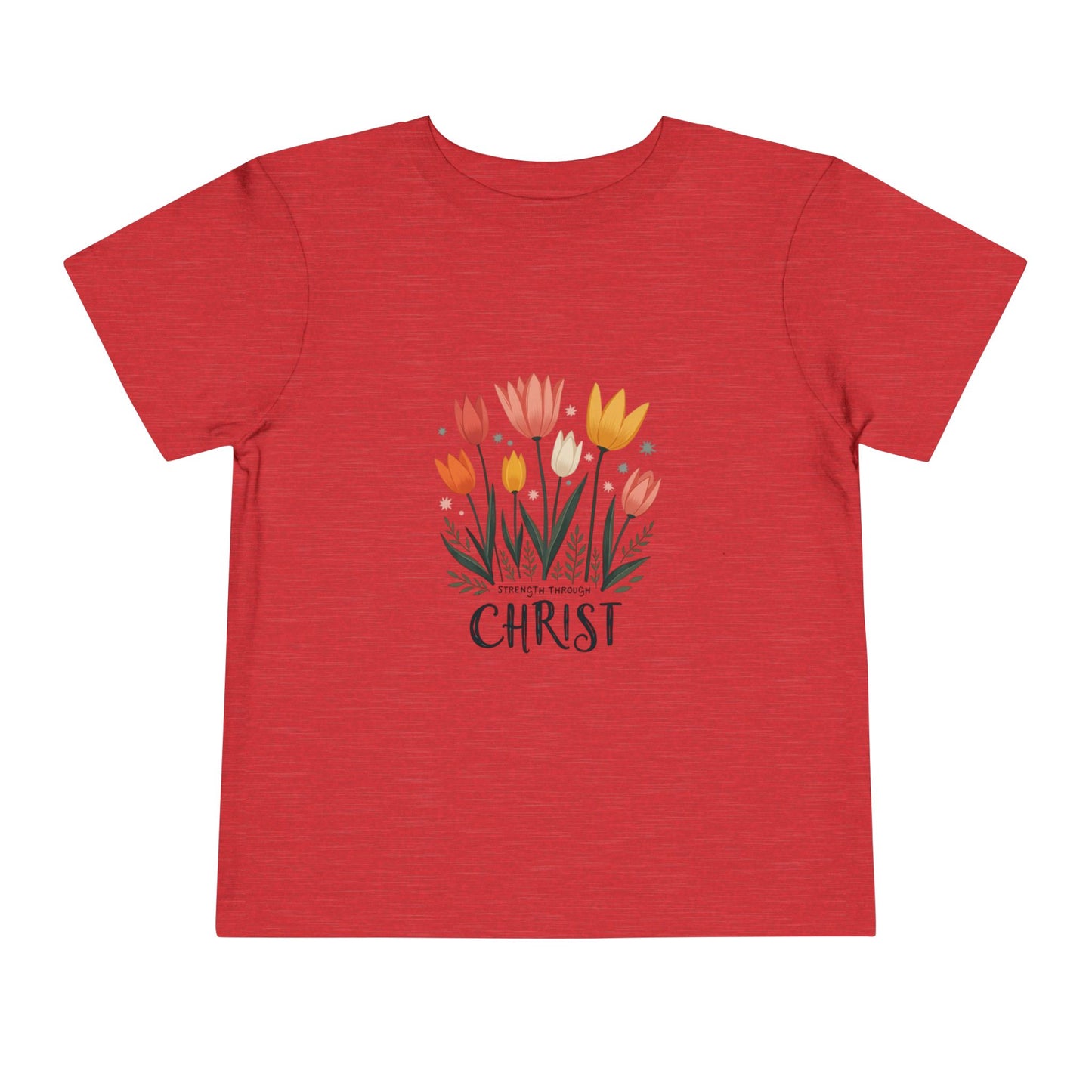 Cute Tulip Floral Christ Tee for Toddlers | Daily Faith Inspiration | Ideal Gift for Kids