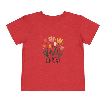 Cute Tulip Floral Christ Tee for Toddlers | Daily Faith Inspiration | Ideal Gift for Kids
