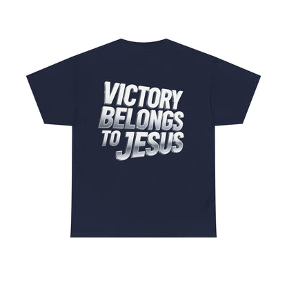 Victory Belongs to Jesus T-Shirt — Heavyweight Christian Faith Tee