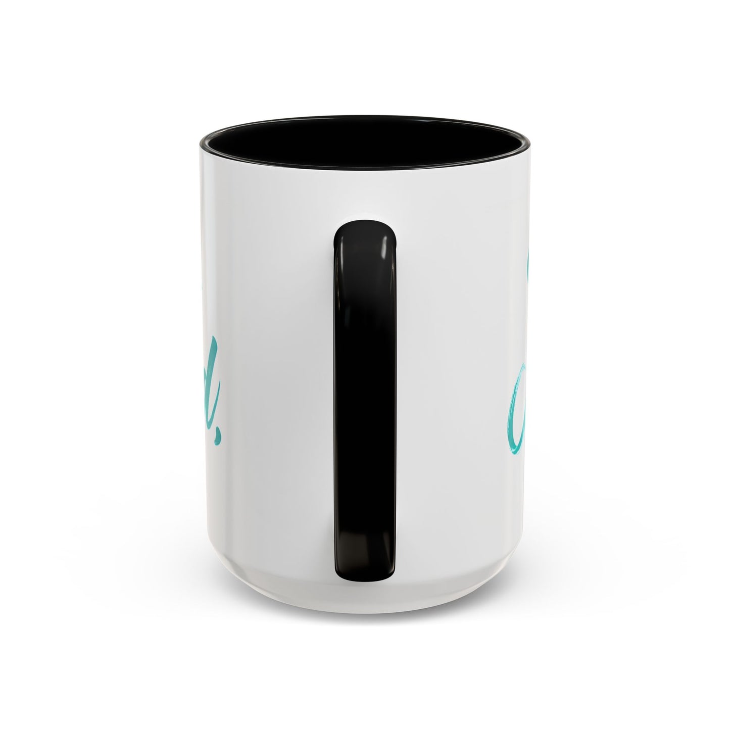 Scripture Accent Coffee Mug — Teal Hand-Lettered Encouragement (11/15 oz)