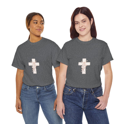 Floral Cross Tee — Delicate Bloom Christian T-Shirt | Meaningful gifts for teens and adults