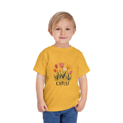 Cute Tulip Floral Christ Tee for Toddlers | Daily Faith Inspiration | Ideal Gift for Kids