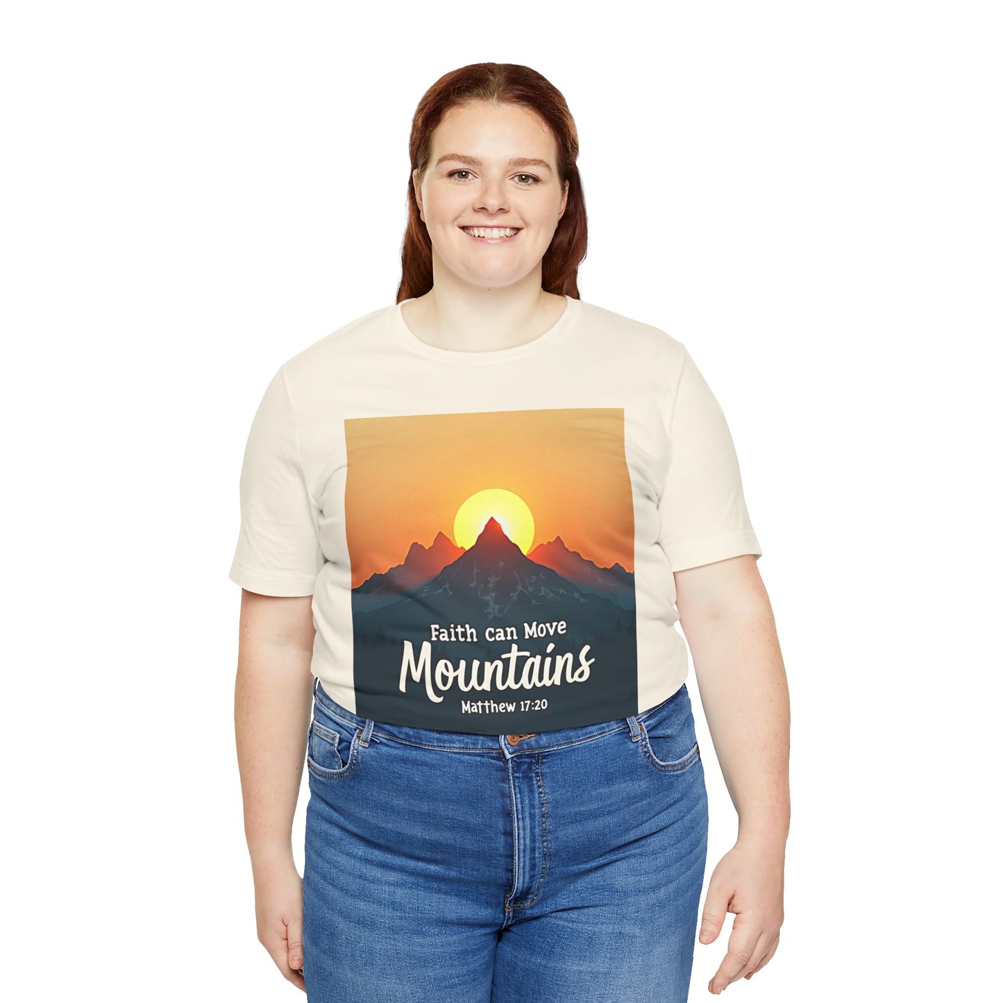Faith Can Move Mountains T-Shirt | Mountain Sunrise Matthew 17:20 | Meaningful Gift for believers | Perfect for Everyone
