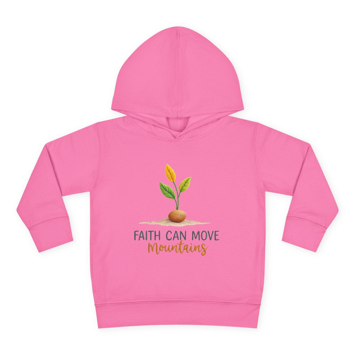 Toddler Hoodie - "Faith Can Move Mountains" Plant Graphic