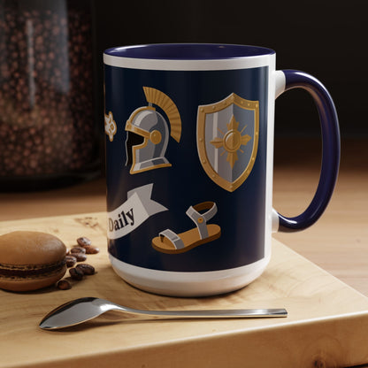 Christian Knight Coffee Mug — “Suit Up Daily” Accent Ceramic Mug