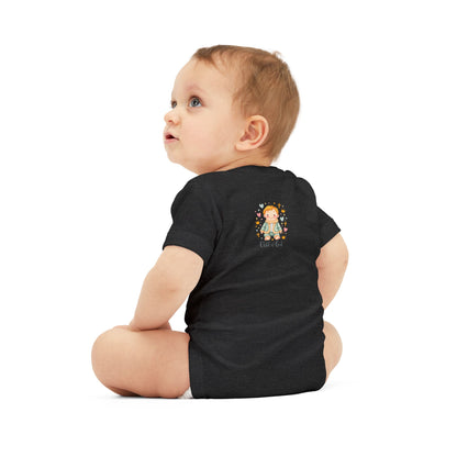 Infant One-Piece Bodysuit — Cute Little Girl Illustration "Hello World" Baby Bodysuit