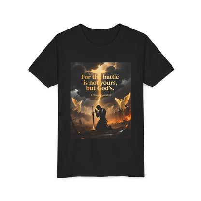 For the battle is not yours, but God's youth tee | Christian hands design | Meaningful Gift for Kids