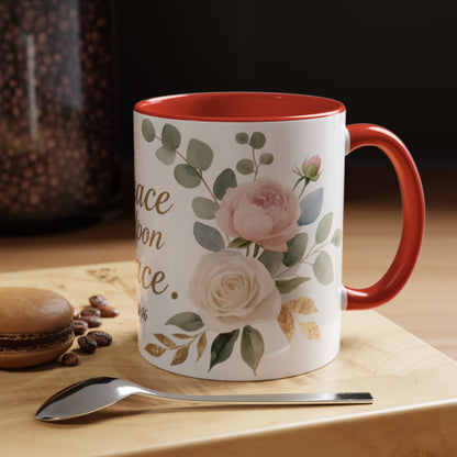Grace Upon Grace Floral Coffee Mug — John 1:16 Scripture Accent Mug