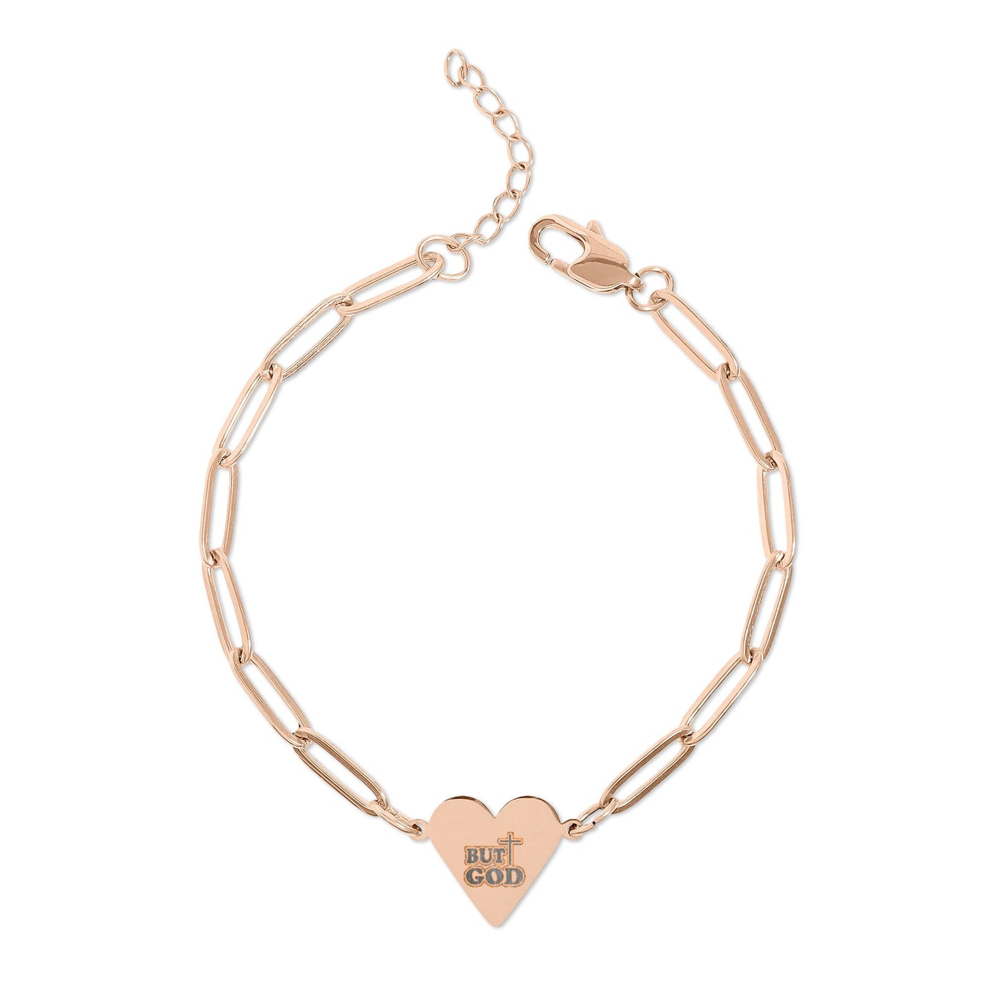 Custom Engraved Heart Paperclip Bracelet | Initials Jewelry for Him or Her | Sentimental Gift