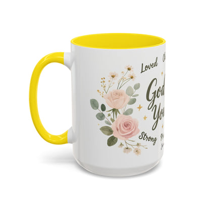 Christian Coffee Mug - "God Says You Are" Floral Inspirational Mug (11/15oz)