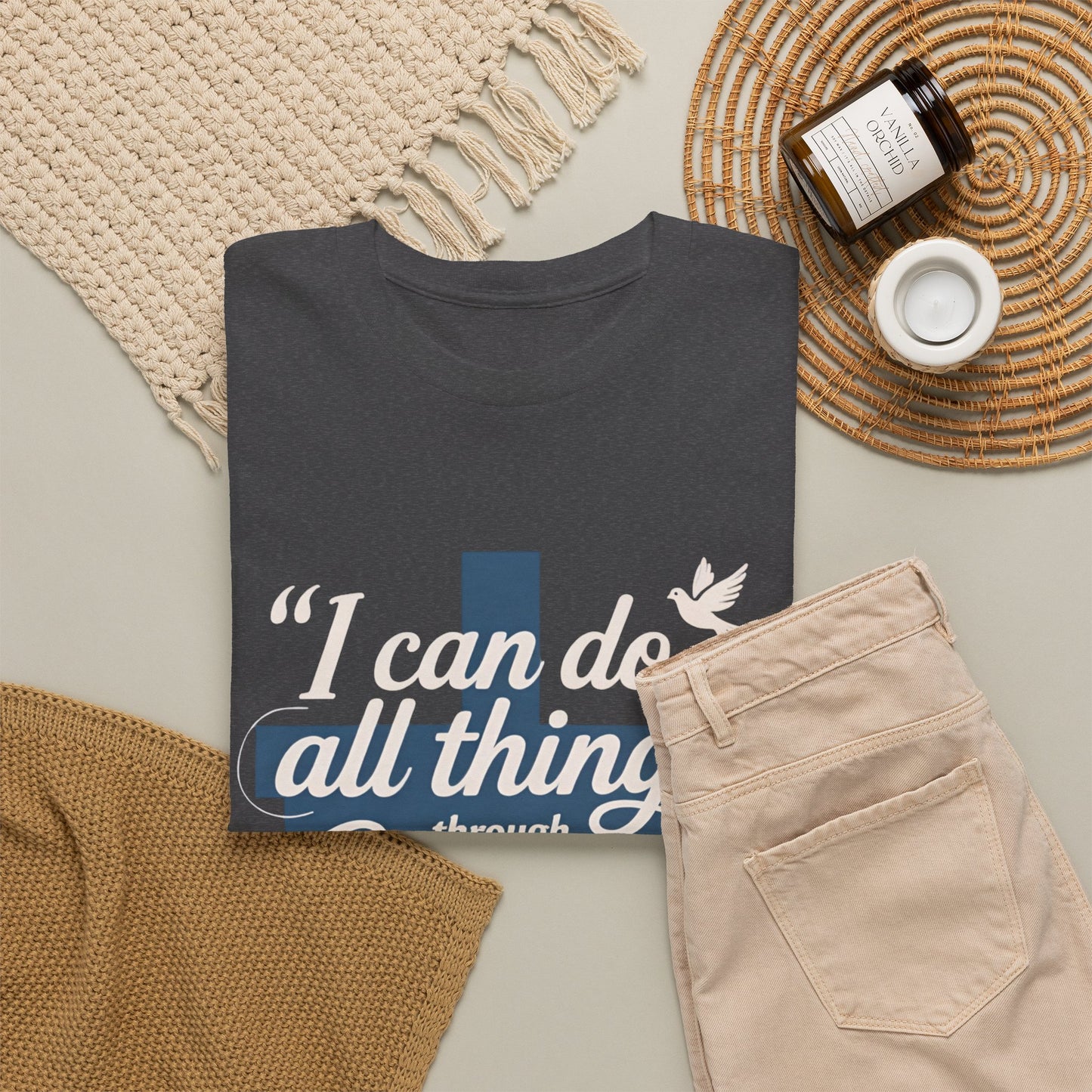 Philippians 4:13 Cotton Tee — "I Can Do All Things" Christian Prayer T-Shirt