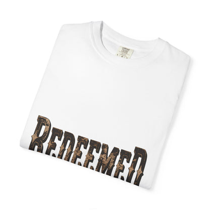 Garment-Dyed Statement Tee — Bold Single-Word Typographic Front