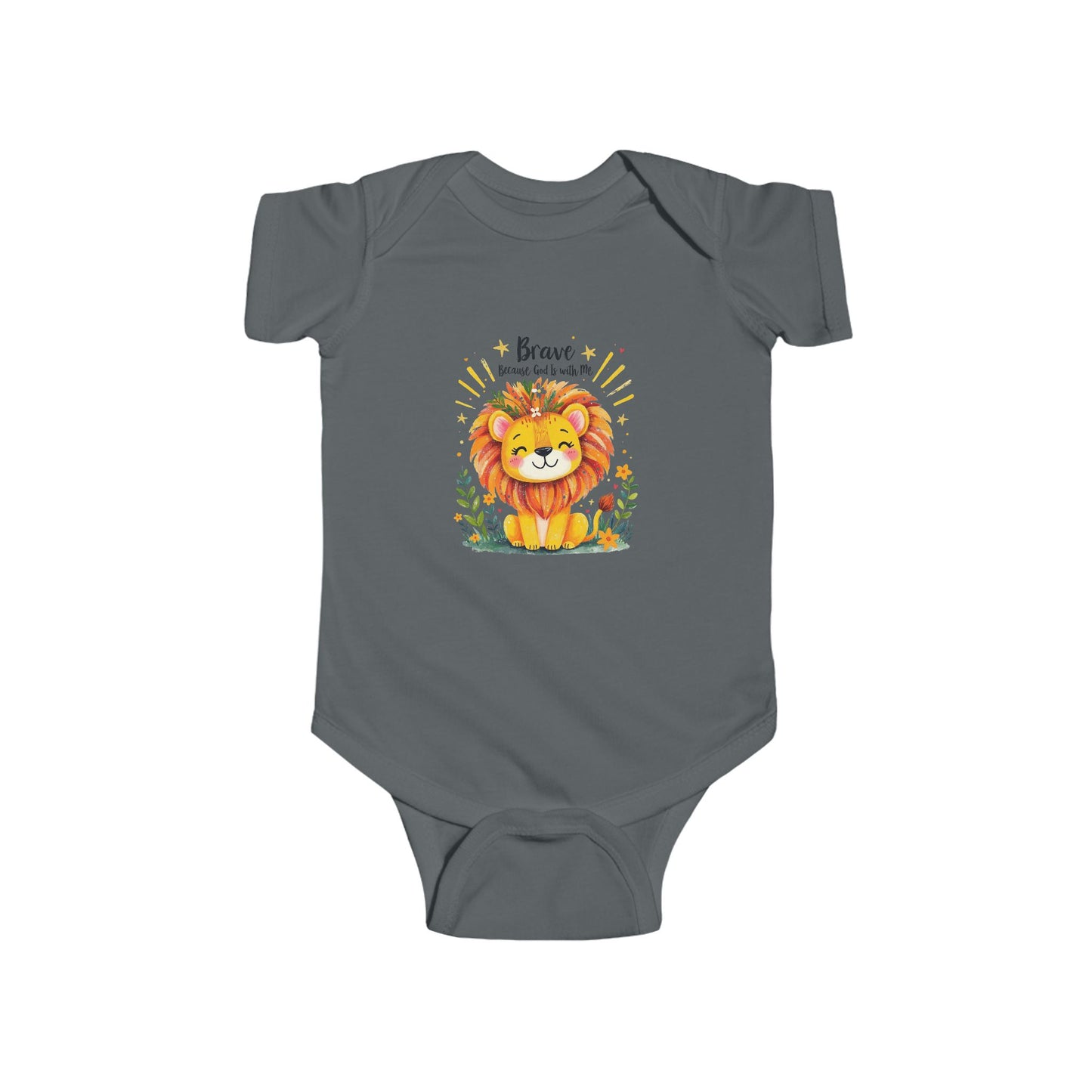 Infant Bodysuit — 'Brave Little Lion' Cute Baby Onesie