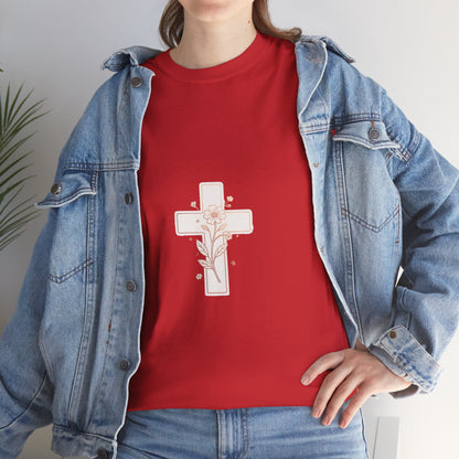 Floral Cross Tee — Delicate Bloom Christian T-Shirt | Meaningful gifts for teens and adults