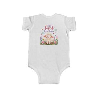 Infant Bodysuit — "I Am Loved" Bunny Floral Baby Onesie