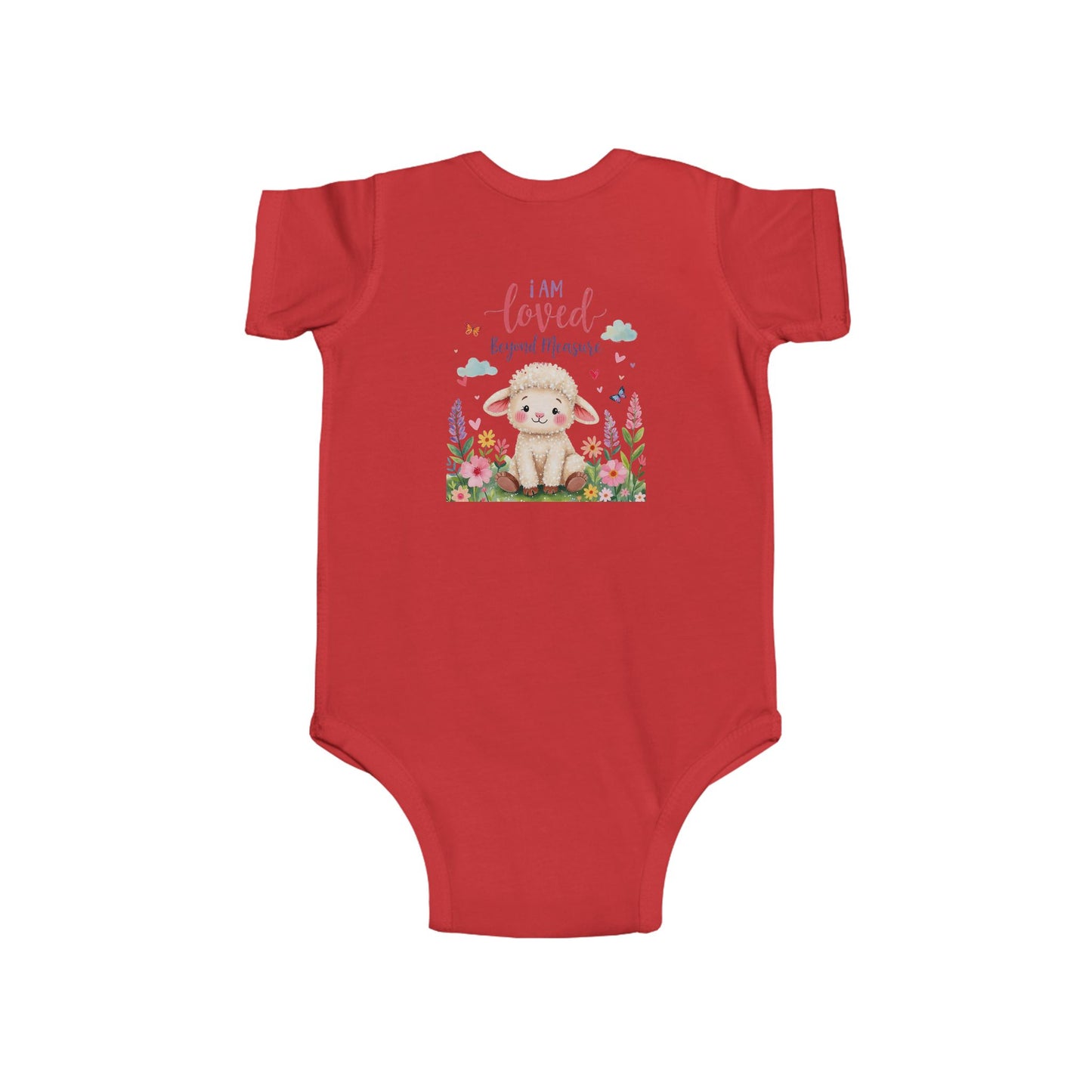 Infant Bodysuit — "I Am Loved" Bunny Floral Baby Onesie