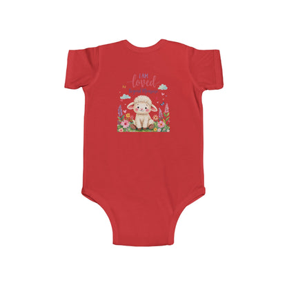 Infant Bodysuit — "I Am Loved" Bunny Floral Baby Onesie