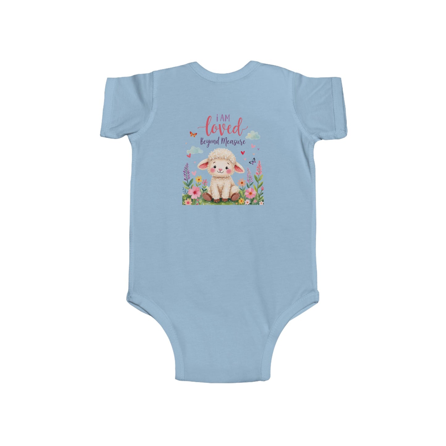 Infant Bodysuit — "I Am Loved" Bunny Floral Baby Onesie