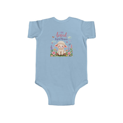 Infant Bodysuit — "I Am Loved" Bunny Floral Baby Onesie