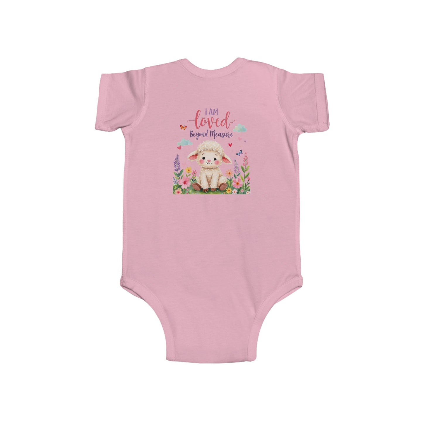 Infant Bodysuit — "I Am Loved" Bunny Floral Baby Onesie