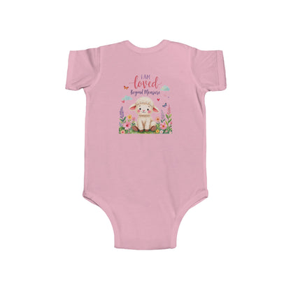 Infant Bodysuit — "I Am Loved" Bunny Floral Baby Onesie