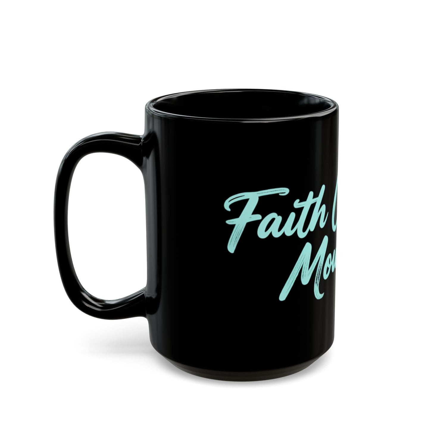Keep Going Black Ceramic Mug — Aqua Script Inspirational Coffee Cup (11oz & 15oz)