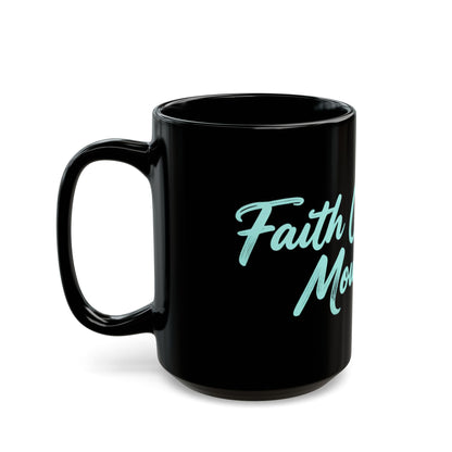 Keep Going Black Ceramic Mug — Aqua Script Inspirational Coffee Cup (11oz & 15oz)
