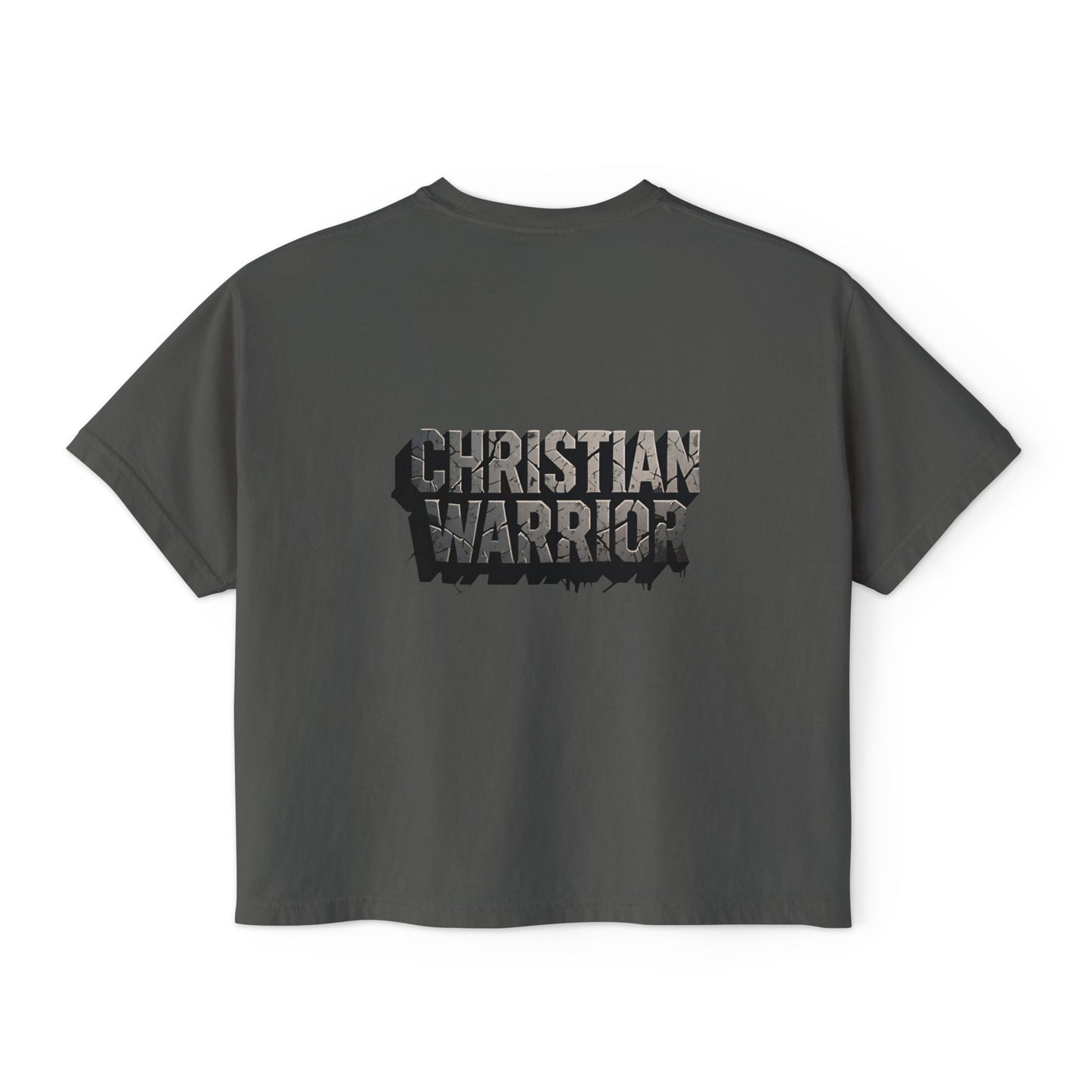Christian Warrior Boxy Tee — Women's Faith Graphic Shirt