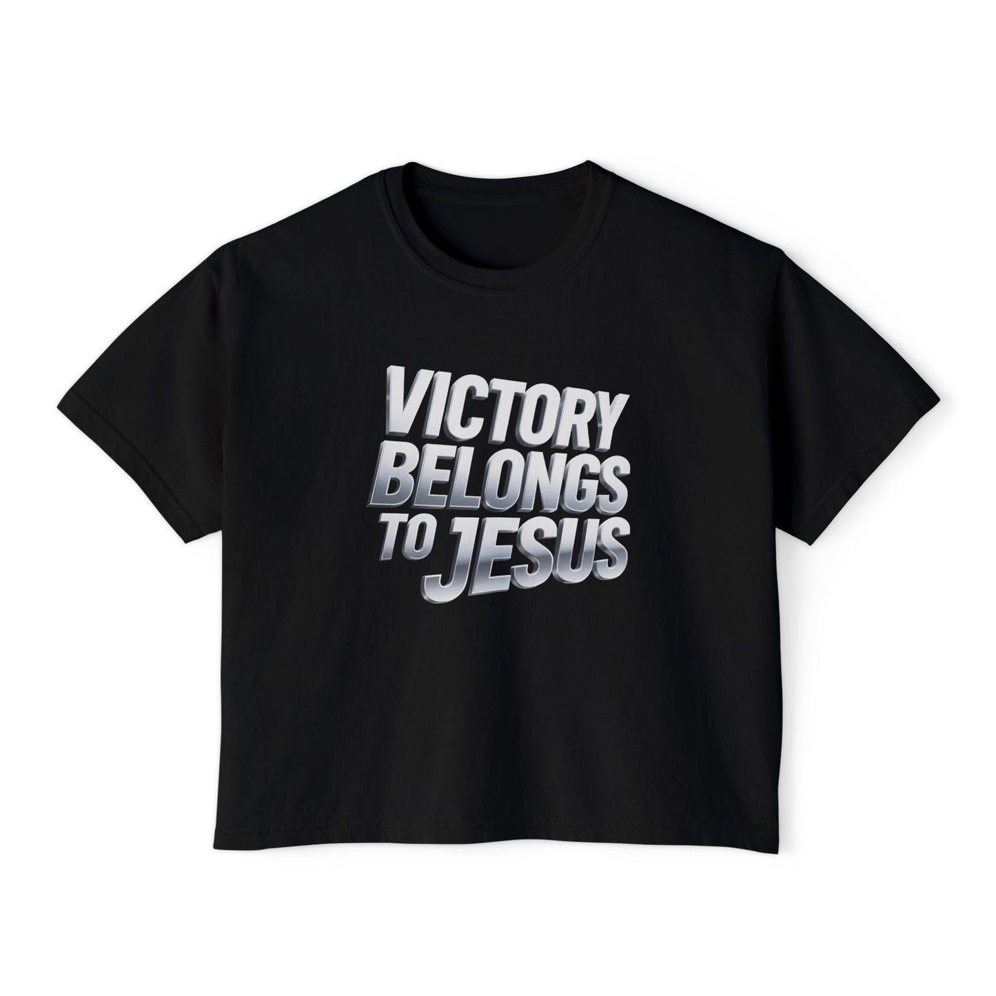 Victory Belongs to Jesus Boxy Tee — Christian Faith Graphic Tee