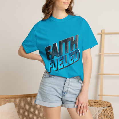 Faith Fueled Garment-Dyed Tee — Vintage Two-Tone Christian T-Shirt