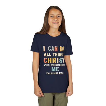 I Can Do All Things Christ Youth Tee | Philippians 4:13 Christian Kids Shirt