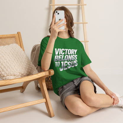 Victory Belongs to Jesus T-Shirt — Heavyweight Christian Faith Tee