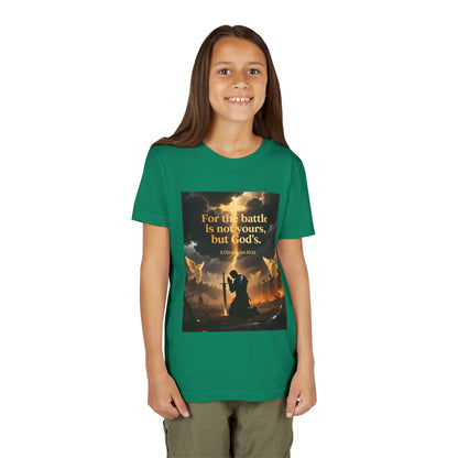 For the battle is not yours, but God's youth tee | Christian hands design | Meaningful Gift for Kids