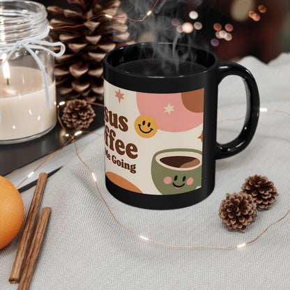 Jesus and Coffee Keep Me Going mug | Black ceramic coffee mug