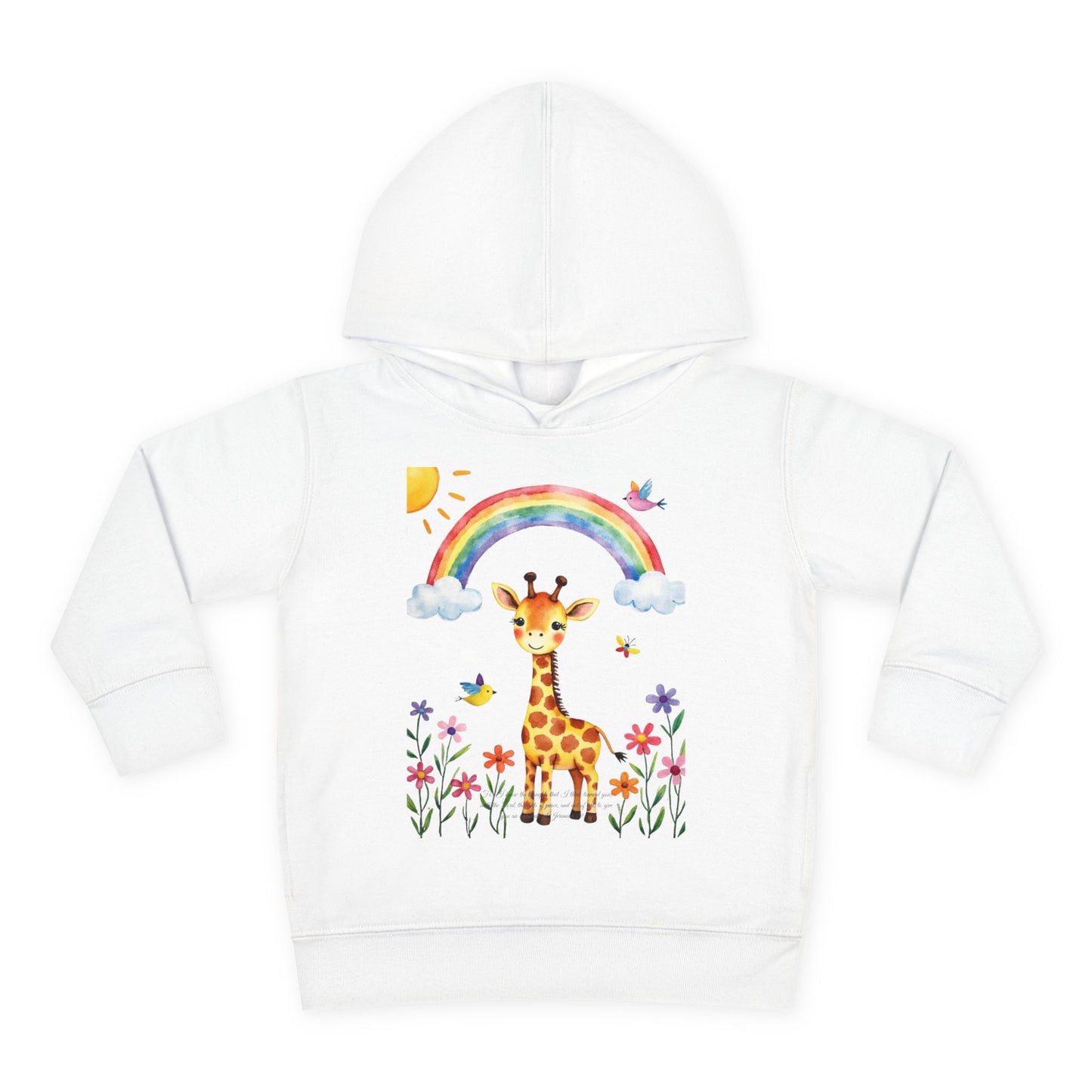 Toddler Hoodie — Giraffe Rainbow Floral Pullover