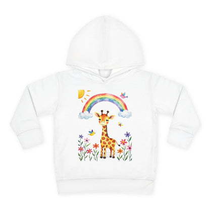 Toddler Hoodie — Giraffe Rainbow Floral Pullover