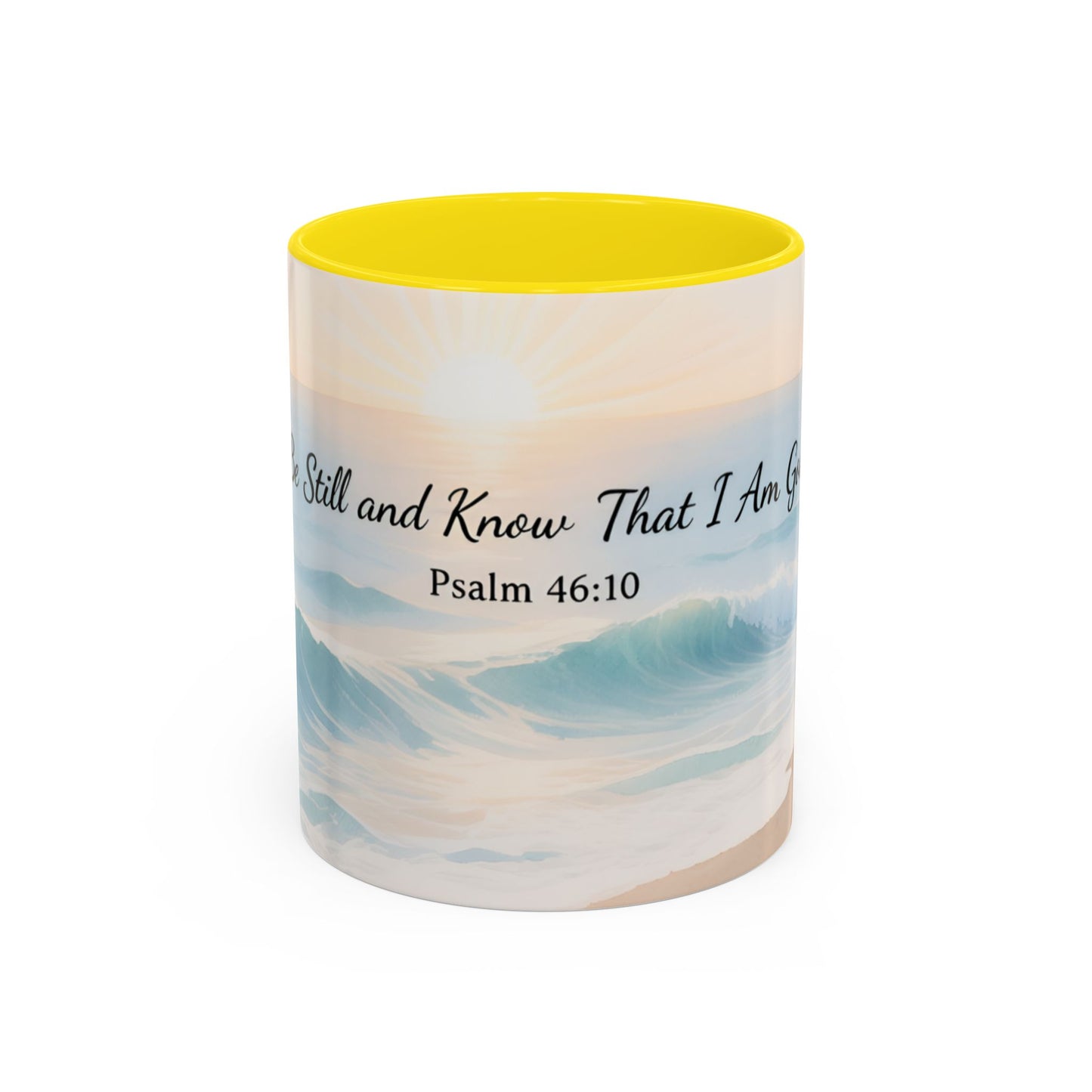 Psalm 46:10 Ocean Coffee Mug – "Be Still and Know That I Am God" Inspirational Ceramic