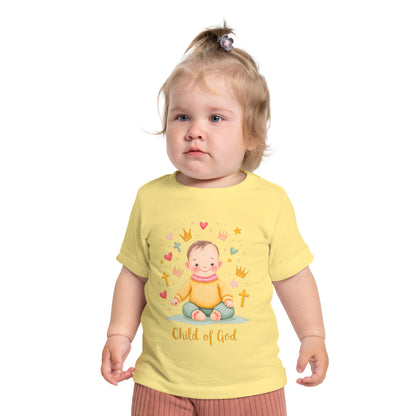 Baby Short Sleeve T-Shirt — "Child of God" Smiling Infant Faith Tee
