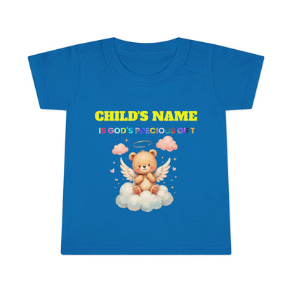 Toddler T-Shirt — Personalized "Child's Name Is God’s Precious Gift" Angel Bear Tee