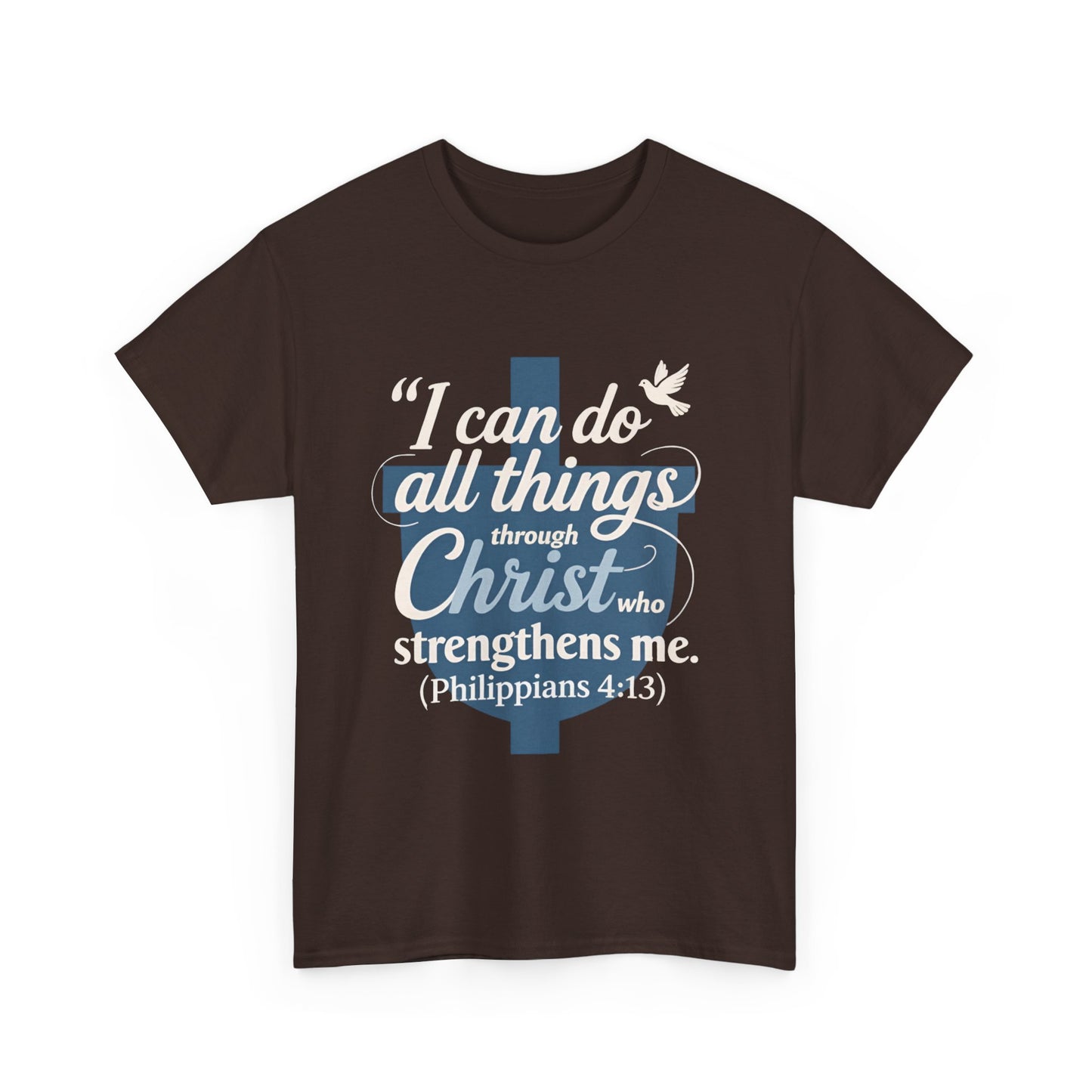 Philippians 4:13 Cotton Tee — "I Can Do All Things" Christian Prayer T-Shirt