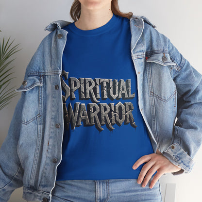 Spiritual Warrior T-Shirt — Gothic Lettering Faith & Strength Tee