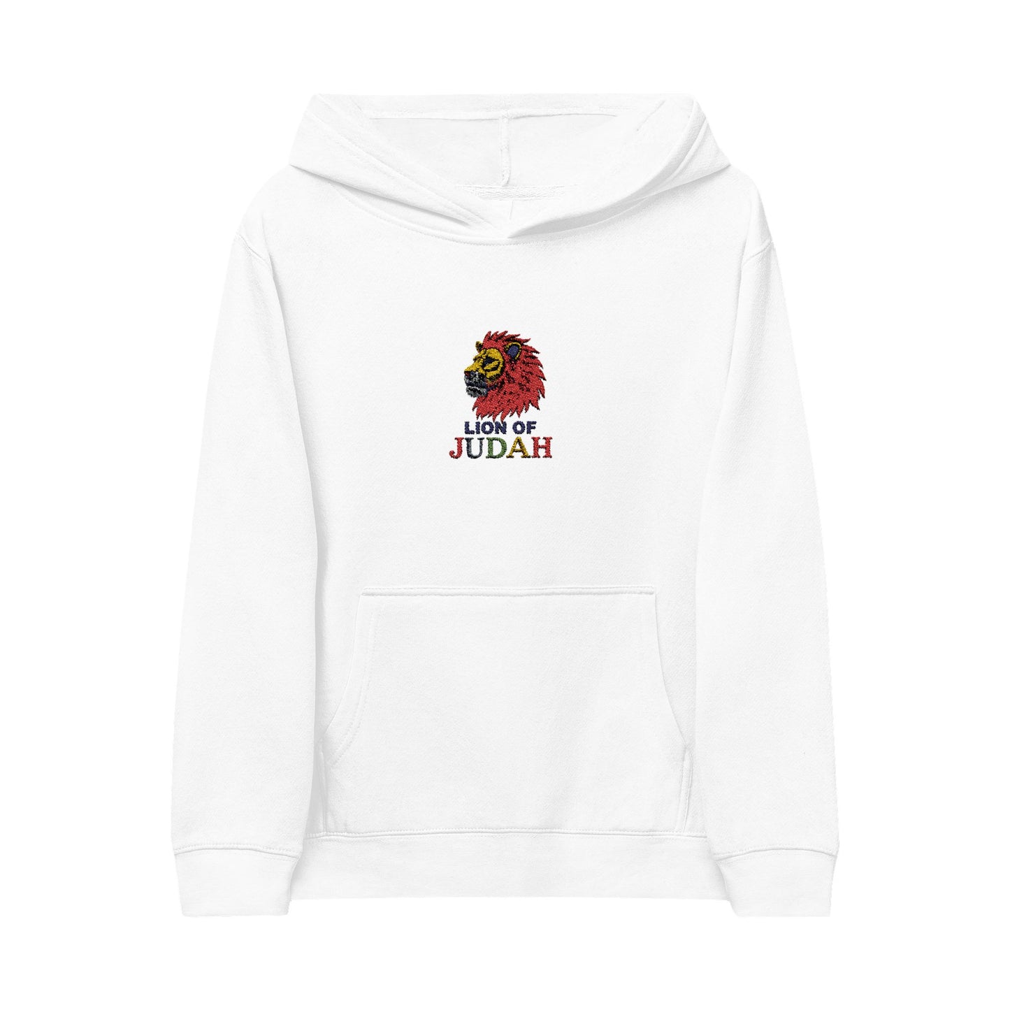 Kids Hoodie - Embroidered 'Lion of Judah' Colorful Lion Design