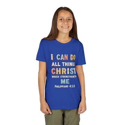 I Can Do All Things Christ Youth Tee | Philippians 4:13 Christian Kids Shirt