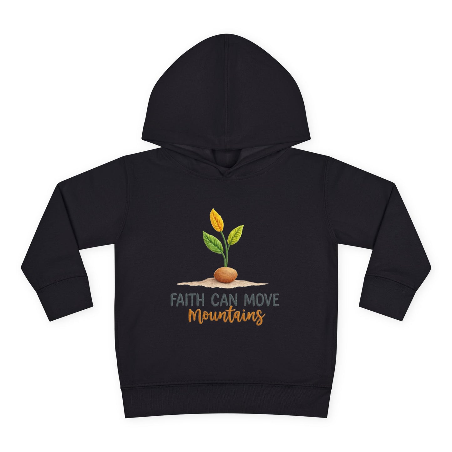 Toddler Hoodie - "Faith Can Move Mountains" Plant Graphic