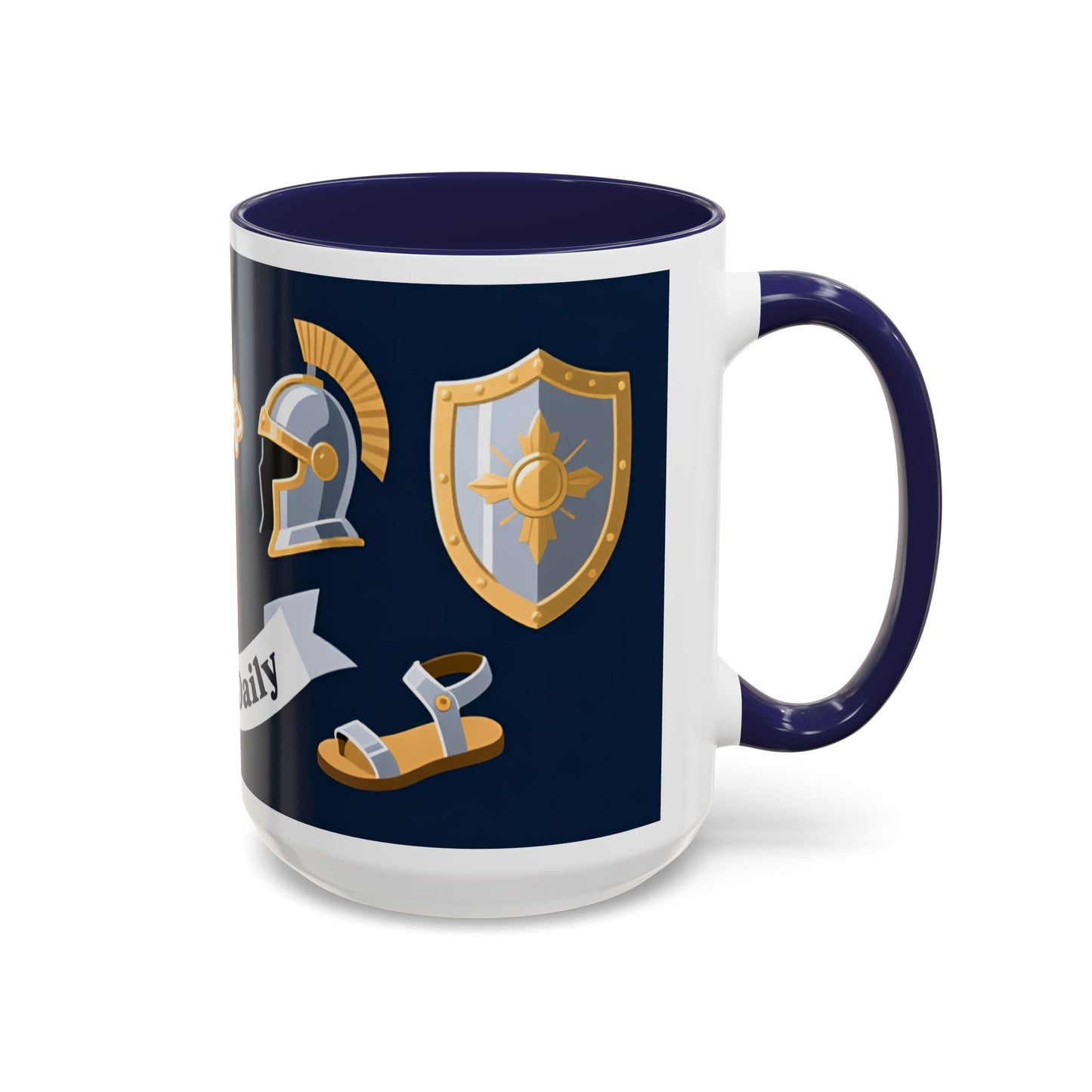 Christian Knight Coffee Mug — “Suit Up Daily” Accent Ceramic Mug