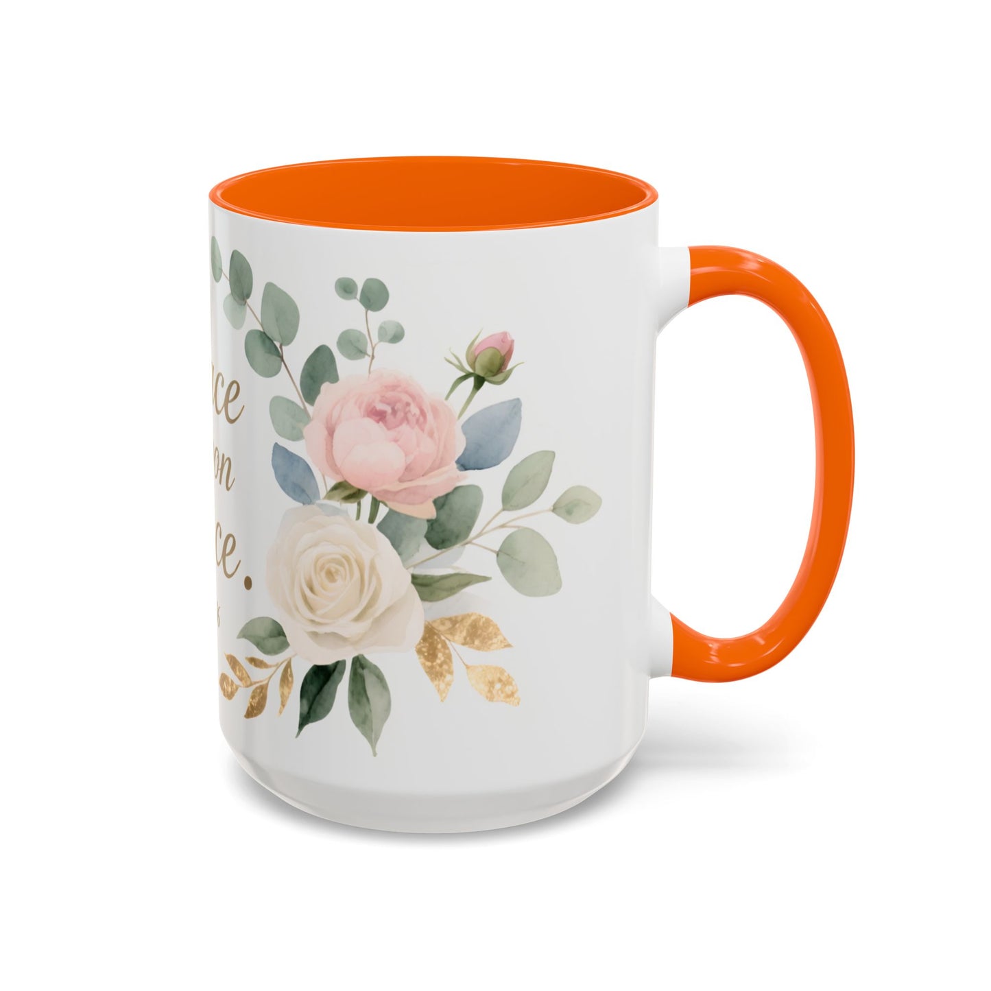 Grace Upon Grace Floral Coffee Mug — John 1:16 Scripture Accent Mug