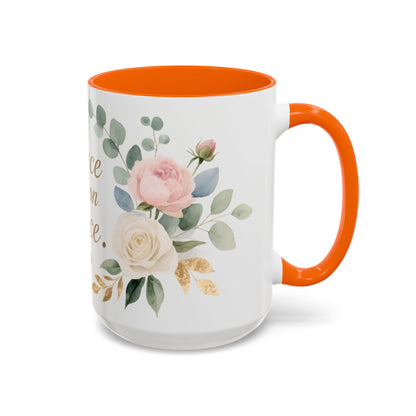 Grace Upon Grace Floral Coffee Mug — John 1:16 Scripture Accent Mug