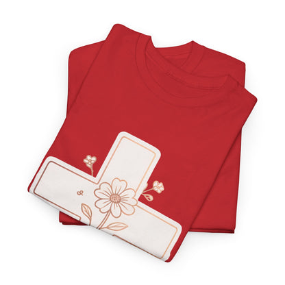Floral Cross Tee — Delicate Bloom Christian T-Shirt